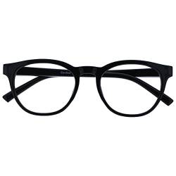 Opulize Blu-Brille Blaulichtfilter Cool Rund Rahmen Federscharniere Verbessern Den Schlaf Computerbrille Gaming Entspiegelt Schwarz Herren Damen B5-0 +0.00 von Opulize