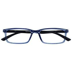 Opulize See-Brille Blaulichtfilter Schmal Rahmen Federscharniere Verbessern Den Schlaf Computerbrille Gaming Entspiegelt Transparenter Blau Schwarz Bügel Herren Damen B9-3 von Opulize