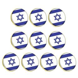 OralGos 10 Stück Metall israelische Flagge Pins Stilvolle Nationalflaggen Abzeichen Tragbare Hemd Revers Pins Israelische Flagge Brosche Zubehör, Metall von OralGos