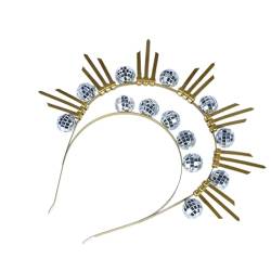 OralGos Discokugel-Stirnband, funkelnd, für Damen, Kopfbedeckung, schimmerndes Haarband für Partyliebhaber, Haarschmuck für Mädchen und Studenten von OralGos