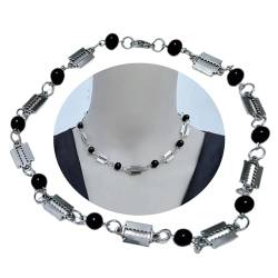 OralGos Einzigartige Halskette mit Anhänger, Rasierwerkzeug, modische Halskette, Schmuck, auffälliges Accessoire, Rasierklinge, Halskette für Herren, Legierung, Kunstperlen und Acryl von OralGos
