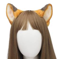 OralGos Gelbes Tierohr-Stirnband für Studenten, Karneval, Anime-Charakter, Haarband, Tierohr-Stirnband, Plüsch, Weihnachtshaarband von OralGos