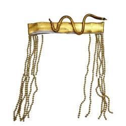 OralGos Goldene ägyptische Stirnbänder mit Perlenfransen, Rave-, Party-Haarband, Karneval, Haarband, Halloween, Cosplay, Kopfschmuck, Unisex, Gold von OralGos