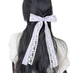 OralGos Haarspange mit Spitze und Schleife, süße Farbe, für Bankette, Camping, für Mädchen, zum Fotografieren, Frühlingspicknicks von OralGos