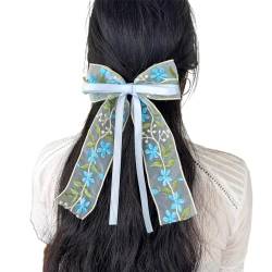OralGos Haarspange mit Stickerei, Blumenband, Haarschleifen, Haarspange, Pferdeschwanzhalter für Damen, Mädchen, elegantes Haarstyling-Werkzeug von OralGos