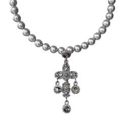 OralGos Halskette im Palast-Stil, Gothic-Halskette, handgefertigt, Kruzifix-Anhänger, für den täglichen Gebrauch, Metall von OralGos