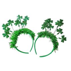 OralGos Lametta-Haarband für Erwachsene, Teenager, drei Blätter, irischer Urlaub, Haarreif, Make-up, Weihnachten, Fotografieren, Party, Kopfschmuck, Grün von OralGos