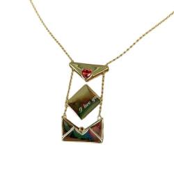 OralGos Modische Herz-Medaillon-Halskette, eleganter Post-Anhänger, zierliche Schlüsselbein-Kette, Verzierung für Versammlungen, Kupfer von OralGos