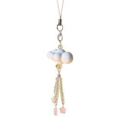 OralGos Modischer Wolkenstern-Anhänger mit Perlen, niedlicher Handygurt, Taschendekoration, tragbares Umhängeband, Geschenk für Mädchen und Frauen von OralGos