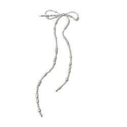 OralGos Niedliche Perlen Schleife Haarspange Einfache Mode Haarspangen Elegante Haarnadeln Vintage Quasten Haarschmuck Dekoration von OralGos