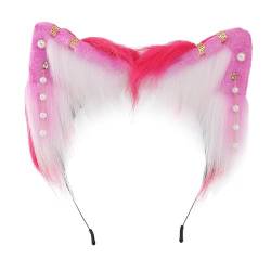 OralGos Niedliches Cosplay-Katzenohr-Haarband mit Perlenohren, für Damen, Teenager, Stirnband für Live-Übertragung, Cartoon, Karneval, Haarband von OralGos
