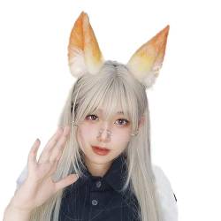 OralGos Realistische Füchse Ohr Haarband Frau Musik Festivals Make-up Stirnbänder für Karneval Cosplay Animes Charakter Kopfschmuck von OralGos