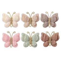 OralGos Set mit 6 gestrickten Schmetterlings-Haarspangen, einzigartige Handwerkskunst, Haarspangen, stilvolle und bequeme Schmetterlings-Haarnadeln von OralGos