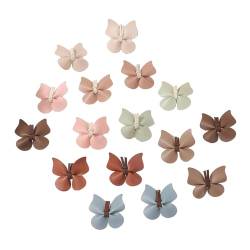 OralGos Set mit 8 Paar bunten Schmetterlings-Haarspangen aus PU-Leder, lustige und verspielte Schmetterlings-Haarspangen, langlebig für Kinder von OralGos