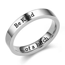 OralGos Trendige BeKind-Edelstahl-Ringe, stilvolle und einzigartige BeKind-Buchstabenringe für Paare, Accessoire, modische Ringe Ornament, Edelstahl von OralGos