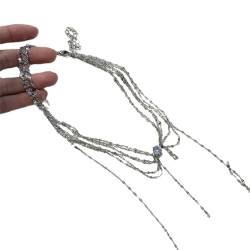 OralGos Trendige Kristall-Halskette mit mehreren Schichten, modische Halskette, Schmuck, Ornament, stilvolle Halskette für Damen von OralGos