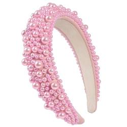 OralGos Verstellbares Schwamm-Stirnband, modisches Stirnband mit Perlen, zierliches Perlenhaarband für Fashionistas von OralGos