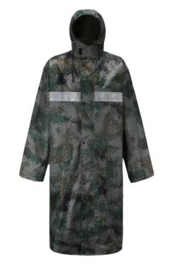 Oralidera Herren Outdoor Regenmantel Wasserdichte Lange Regenjacke Portable Leichte Regenjacke mit Verstellbarer Kapuze Wasserdichte Regenmantel, Camouflage, XL von Oralidera