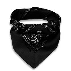 Oramics Bandana Koptuch Halstuch – 55 x 55 cm, gemustert: Paisley Muster – in verschiedenen Farben aus 100% Baumwolle, modernes Nikituch gegen Wind und Kälte (Schwarz) von Oramics