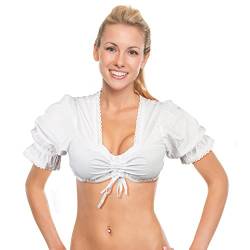 Oramics Dirndlbluse in Weiß, Trachtenbluse für Damen, Dirndl Bluse mit Spitze für Trachtenmode von Oramics