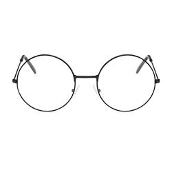 Orbgons Erwachsene Metallrahmen-Brille mit klarer modischer Unisex-klassischer Metallrahmen-Spiegel-runde Brille Schutzbrille Chemieunterricht (Black, One Size) von Orbgons