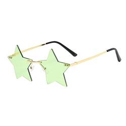 Orbgons Flammen Sonnenbrillen Herz Rahmenlose Form Brillen Unisex Retro Herzförmige Mode Vintage Punk-Stil Sonnenbrille für Damen Herren, Herz Sonnenbrille Hippie Stil, Rave Brille (Z32, One Size) von Orbgons