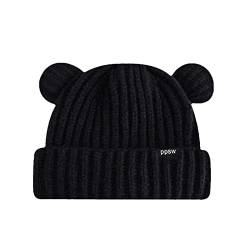 Orbgons Unisex Mütze Süßer Bär Beanie Damen Herren Strickmütze Niedliche Bären-Wollmütze, Damen-Strickmütze, warme Ohrenmütze für Herren Warm für Herbst Wintermütze von Orbgons