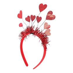 Valentinstag Herz Stirnband Pailletten Valentinstag Haarband Rotes Herz Boppers Haarband für Damen Mädchen, Herz Stirnband Glitzer Rot LamettaHaarreif Haarbügel Haarschmuck für Hochzeit Party von Orbgons