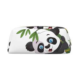 Naughty Panda Bedrucktes Federmäppchen Leder Make-up Tasche Tragbare Reise Kulturbeutel Reißverschluss Kleine Aufbewahrungstasche für Frauen Mädchen, gold, Einheitsgröße, Kulturbeutel von OrcoW