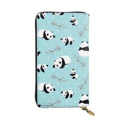 Niedliche Pandas Druck Lange Leder Geldbörse für Männer Frauen Wasserdicht Tragbare Clutch Tasche Münzbörse für Reisen Mädchen Einkaufen Büro Geschenk, Schwarz , Einheitsgröße von OrcoW