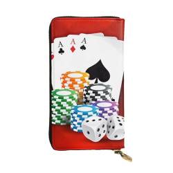 Poker Turnier Druck Lange Leder Geldbörse für Männer Frauen Wasserdicht Tragbare Clutch Tasche Münzgeldbörse für Reisen Mädchen Einkaufen Büro Geschenk, Schwarz , Einheitsgröße von OrcoW