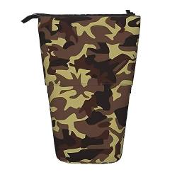 Stiftehalter mit Camouflage-Muster, einziehbar, Teleskop, niedliches Stifteetui, Pop-Up-Bleistiftbeutel, tragbar, multifunktional, Make-up-Tasche, Schreibwaren-Organizer für Schule, Büro, Schwarz , von OrcoW