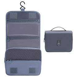 OrgaWise Kulturtasche zum Aufhängen Waschtasche Unisex Kosmetiktasche Reise-Tasche für Herren und Frauen für Koffer & Handgepäck Urlaub Waschbeutel Toiletry Bag (Grau, 1pc) von OrgaWise