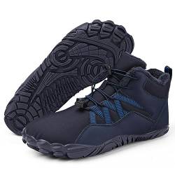 Orgonite Barfußschuhe Damen Herren Winter Barfussschuhe Wasserabweisend Gefüttert Winterschuhe Warm Winterstiefel für Outdoor, Wandern, Camping, Bergsteigen von Orgonite