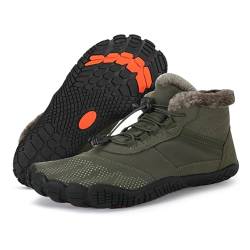 Orgonite Barfußschuhe Damen Herren Winter Barfussschuhe Wasserabweisend Gefüttert Winterschuhe Warm Winterstiefel für Outdoor, Wandern, Camping, Bergsteigen von Orgonite