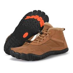 Orgonite Barfußschuhe Damen Herren Winter Barfussschuhe Wasserabweisend Gefüttert Winterschuhe Warm Winterstiefel für Outdoor, Wandern, Camping, Bergsteigen von Orgonite