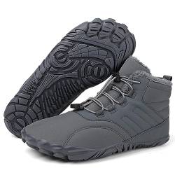 Orgonite Barfußschuhe Damen Herren Winter Barfussschuhe Wasserabweisend Gefüttert Winterschuhe Warm Winterstiefel für Outdoor, Wandern, Camping, Bergsteigen von Orgonite