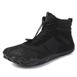 Orgonite Barfußschuhe Damen Herren Winter Barfussschuhe Wasserabweisend Gefüttert Winterschuhe Warm Winterstiefel für Outdoor, Wandern, Camping, Bergsteigen von Orgonite