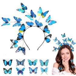 Butterfly Headband, Butterfly Hair Headband for Women Girls Blue von Orgoue