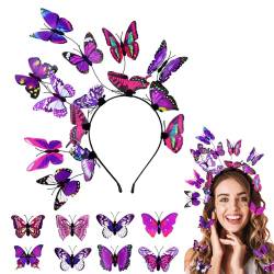 Orgoue Schmetterling Haarreif, Schmetterling Fascinator Fee Stirnband Schmetterlings-Stirnbänder Für Frauen Schmetterling Kopfschmuck Für Karneval von Orgoue