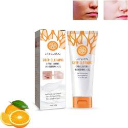 Gesichtspeeling-Gel, Orange Aufhellendes Peeling-Gel-Gesichtspeeling, Feuchtigkeitsspendendes Peeling für Trockene, Normale, Fettige und Mischhaut, Tiefenreinigung und Glättung (1PC) von Orgrul