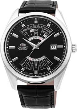 Orient RA-BA0006B Herren-Armbanduhr, Lederband, schwarzes Zifferblatt, mehrjähriger Kalender, Automatik-Uhr, Schwarz, Automatikuhr von Orient