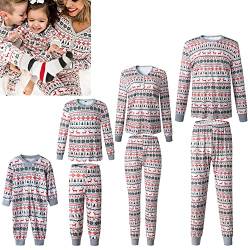 Oriental eLife Familie Weihnachten Schlafanzug, Elf Pyjamas Weihnachten Familie PJs, Weihnachtspyjama Familie Set, Elf Nachtwäsche für Damen Herren Mädchen Jungen von Oriental eLife