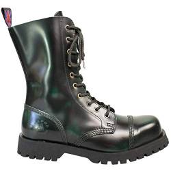 Alpha Rangers 10-loch Boot Ranger Festival Army Gothic Leder Springerstiefel Grün Rub Off 5008 UK 12 / EU 46 von Original Alpha Rangers