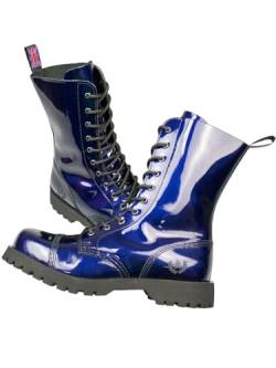 Alpha Rangers 10-loch Boot Ranger Festival Army Gothic Leder Springerstiefel Lack Blau Metallic 5043 UK 4 / EU 38 von Original Alpha Rangers