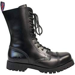 Alpha Rangers 10-loch Boot Ranger Festival Army Gothic Leder Springerstiefel Schwarz 5011 UK 12 / EU 46 von Original Alpha Rangers