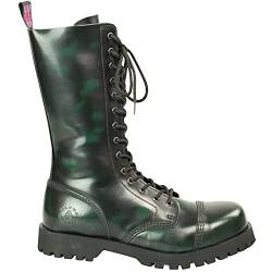 Alpha Rangers 14-loch Boot Festival Army Gothic Leder Springerstiefel Stahlkappe Grün Rub Off 5028 UK 10 / EU 44 von Original Alpha Rangers