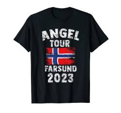 Farsund 2023 - Angel Tour nach Norwegen mit Flagge T-Shirt von Original Norwegen Fischer Shirts