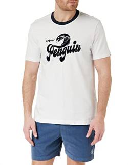 Original Penguin Herren KNT Graph Tee beflockt Wave T-Shirt, Bright White, L von Original Penguin