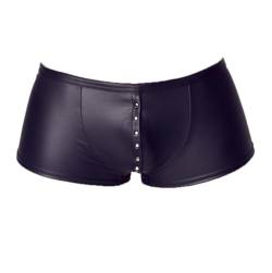 Orion Herren-Pants - sexy Boxershorts für Männer, im edlen Wet-Look, mit Druck-Knopfleiste im Schritt, Latex-Optik, figurbetont, dehnbar, schwarz von Orion